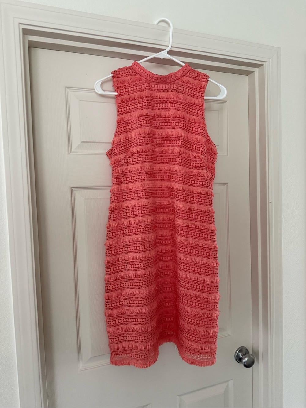 J. Crew Coral Sleeveless Crochet Shift Dress